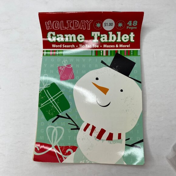 Holiday Time Christmas Activity Set Santa Snowman Pen Game Tablet Fake Tattoos - Picture 2 of 7
